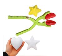 JAMARA Snow Play 461163 - Pinza per palla di neve a forma di cuore e stella, 2 in 1, per bambini, con palla di neve, idea regalo per bambini, cambio di forme, in plastica