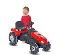 Jamara- Trattore a Pedale Big Wheel - Protezione antiribaltamento Fino a 60 kg, Sistema di sterzo, clacson, Sedile Regolabile, Cofano apribile, Gancio di Traino, Colore: Rosso, 460835