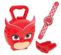 JAMARA- Valigia PJ Masks Set da Gioco 3 Pezzi, Bracciale Owlette per Veri Eroi del Pigiama, spiare i Cattivi Attraverso Il binocolo, Valigetta Stabile e maneggevole, Colore: Rosso, 410107