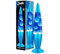 Jambo Bellissima Lampada a Movimento Liquido con Cera Che scorre Come Lava | Divertimento per Adulti, Ragazzi e Bambini (Base Blu, Liquido Blu, Cera Bianca, 16")