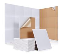 JAMELO - 18 pannelli fonoassorbenti autoadesivi, 30 x 30 x 0,9 cm, quadrati, per parete, isolamento ad alta densità, pannelli insonorizzanti per studi di registrazione, sala giochi, uffici, bianco