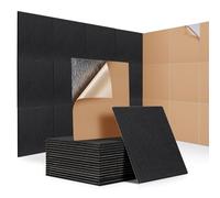 JAMELO - 18 pannelli fonoassorbenti autoadesivi, 30 x 30 x 0,9 cm, quadrati, per pareti, isolamento ad alta densità, pannelli insonorizzanti per studi di registrazione, sala giochi, uffici, nero