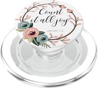 James 1:2 Count It All Joy Christian Bible versetto citazioni regalo PopSockets PopGrip per MagSafe