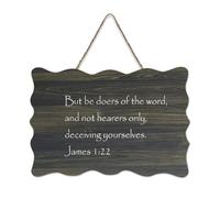 James 1:22 But Be Doers of The Word And Not Hearers Only Deceiving Yourself, targa da parete stampata in legno rustico da parete in legno, poster per ufficio, nuova decorazione per la casa, idea
