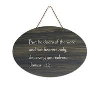James 1:22 But Be Doers of The Word And Not Hearers Only Deceiving Yourself, targa da parete stampata in legno rustico da parete in legno, poster per ufficio, nuova decorazione per la casa, idea