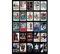 James Bond 25 Films Poster (91,5 cm x 61 cm x 0,1 cm) (Multicolore)
