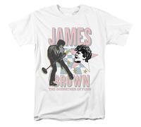 James Brown - Funky Mic - T-Shirt Corto Manica Per Adulti Unisex - Bianco