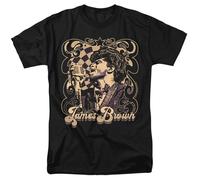 James Brown - Poster Funky - Maglietta A Manica Corta Unisex Per Adulti - Grigia