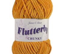 James C Brett Flutterby Chunky 100 g filato per maglieria - B51 giallo senape
