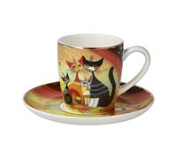 James Constable Tazza per Espresso Gatti IN Autunno H.7cm Porcellana GOEBEL