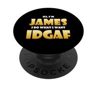 James Costume IDGAF Meme Personalized Jim First Name James PopSockets PopGrip Adesivo