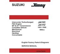 James Danko Suzuki Jimny JA11C JA11V 660cc English Factory Parts Man (Tascabile)
