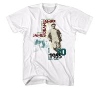 James Dean T-Shirt Manica Corta Uomo Stampa - Collo Rotondo Cotone Bianca