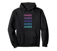 James Funny Retro Nome Grafico Stile Classico Felpa con Cappuccio