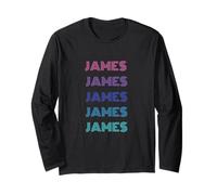James Funny Retro Nome Grafico Stile Classico Maglia a Manica
