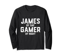 James Gamer Halloween Gaming Jim Costume da Uomo di Nome James Maglia a Manica