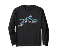 James Island South Carolina Colorato Delfino Lover Beach Maglia a Manica