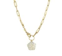 James Michelle Gioielli: collana da donna con perle grosse ibisco - colore garantito a vita - impermeabile, non si ossida, ipoallergenica, rivestita in oro PVD - ideale per spiaggia, matrimoni, regali