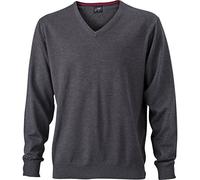JAMES & NICHOLSON Classico pullover in cotone (3XL, anthracite-melange)