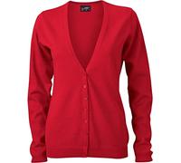 James & Nicholson Donna Classico Cardigan in Cotone (M, Red)