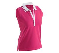 JAMES & NICHOLSON Donna Polo elegante in morbido elastic piqué (S, pink/white)