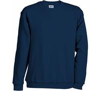 James & Nicholson Felpa Comfort Classica con Collo Rotondo (4XL, Navy)