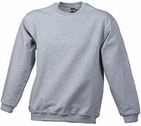 James & Nicholson Felpa Comfort Classica con Collo Rotondo (5XL, Grey-Heather)