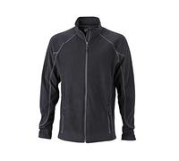 James & Nicholson Giacca in pile da uomo Structure, Nero - Black/Carbon, XL