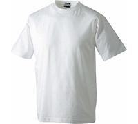 JAMES & NICHOLSON JN002 - Maglietta a maniche corte, collo rotondo, 180 g/m², da uomo bianco M