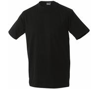 JAMES & NICHOLSON JN002 - Maglietta a maniche corte, collo rotondo, 180 g/m², da uomo Nero XL