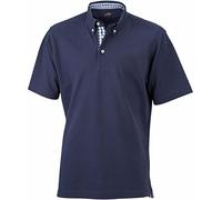 James & Nicholson Polo Button-Down con Inserti (XXL, Navy/Navy-Bianco)