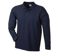 James & Nicholson Polo Classico a Manica Lunga (XL, Navy)
