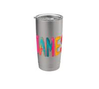 James Nome Colorato Pennellata Lettere Bicchiere termico in acciaio inox doppia parete