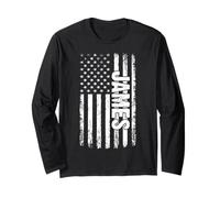 James Nome Personale Flag Americano Uomini retrò Donne Maglia a Manica
