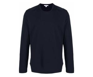 James Perse, ,Tops ,Uomo ,Blu ,XL Pima Cotton Long Sleeve Crew T-Shirt