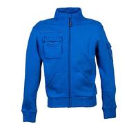 James Ross Collections-Felpa da Uomo NEW ITALY MAN in Cotone Poliestere Multitasche Collo a Lupetto e Chiusura a Mezza Zip,ROYAL-XXXXL