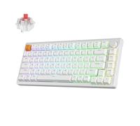 JamesDonkey J2 - Tastiera meccanica da gioco wireless al 75%, guarnizione QMK/VIA, sostituibile a caldo, 82 tasti, Tri-Mode BT5.1/USB-C/2,4 GHz RGB retroilluminata con manopola personalizzata Super