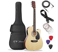 Jameson chitarre Full size Thinline plettri per chitarra elettrica acustica con custodia borsa imbottita e Destrimano Naturale