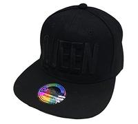 JameStyle26 - Set di cappelli da baseball snapback con scritte ricamate “King” e “Queen”, capelli cult dagli Stati Uniti Queen Black Editon. Taglia unica