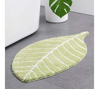 JameStyle26, tappetino antiscivolo da bagno, motivo a foglia di palma, colore verde, ad asciugatura rapida, adatto anche per la cucina (50 x 80 cm)