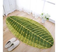 JameStyle26 - Tappetino da bagno antiscivolo verde - con motivo a foglie di palma - asciugatura rapida - per cucina e bagno - 45 x 75 cm