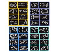 jamgeery Giochi di Rompicapi e Puzzle Metallici,Giocattoli Educativi E Regali Per Feste,Giochi Puzzle di Sblocco con Anelli Cinesi in Metallo - per Compleanno Natale Halloween Risoluzione Problemi