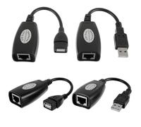 JAMHER 2 Paio USB Extender, connettore del cavo di prolunga da USB a Rj45 per cavo di prolunga at5e/Cat6, Applica per Mouse, Tastiera, Stampante, Fotocamera
