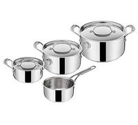 Jamie Oliver by Tefal Cook's Classics E307S734 - Set di 7 casseruola in acciaio inox, 16 cm, pentole con coperchio 16 x 20 x 24 cm, a induzione
