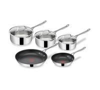 Jamie Oliver by Tefal Cook's Direct, set di pentole in acciaio inox, 5 pezzi, E304S544