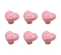 JAMIEKA 6 pomelli in ceramica a forma di cuore, foro singolo, luce, B | Hardware decorativo ceramico della mobilia del foro singolo per il cassetto del comodino del guardaroba, porte di stoccaggio