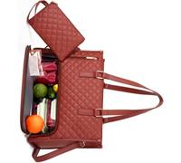 JAMIEKA Borsa portaoggetti con scomparto per il pranzo, borsa per laptop, con scomparto per il pranzo, porta computer, contenitore per bevande alla frutta, computer con spazio per alimenti