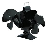 JAMIEKA Circolatore alimentato Firepit Ventilatore a doppia testa a spinta per forni a legna Affilatrici aggiornate da 125 mm Trasferimento di calore lieve Riscaldamento alimentato a calore