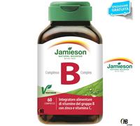 Jamieson Complesso B 60 cpr Vitamine B1 B2 B3 B5 B6 B12 C Zinco