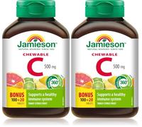 Jamieson Vitamina C1000 Masticabile 120 Cpr. Gusto, Agrumi, 120 compresse, 62 Grammo (Confezione da 2)